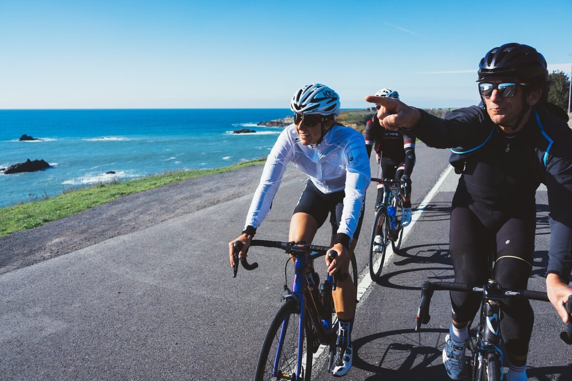 Men biking in support of Movember