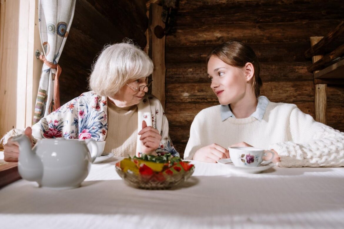 Aging in Place, women talking to grandchild