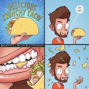 Delicious crunchy taco